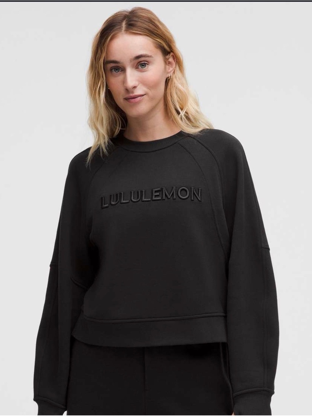 Lululemon NWT Scuba Oversized Pullover Black XS/S Logo Crew Sweatshirt